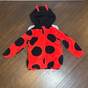 Carter's Red & Black Ladybug Hoodie Jacket with Sparkle Wings